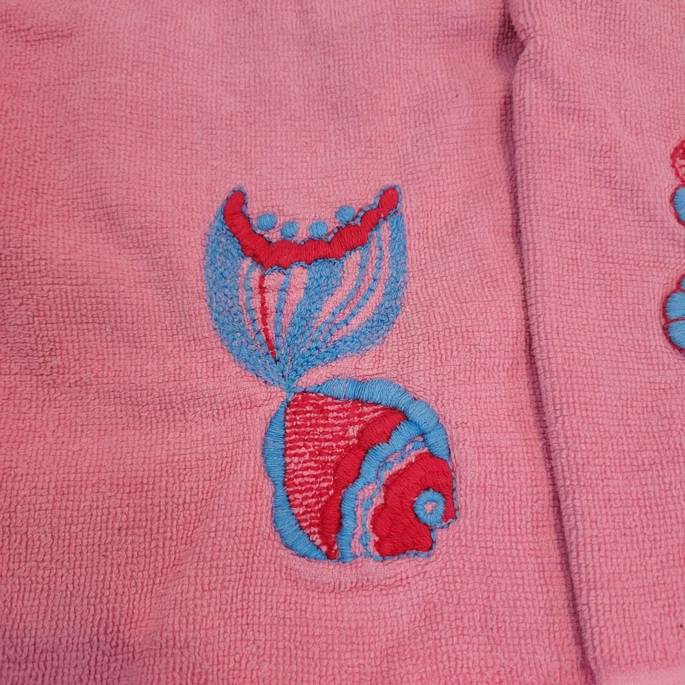 Vintage Cannon Hand Towels Set of 3 Pink Embroidered Owl Butterfly Cat 11x16